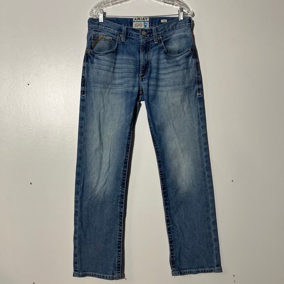 ARIAT M2 Traditional Relaxed Fit Bootcut Washed 5 Pocket Blue Jeans Men’s 32x32 - Picture 1 of 7
